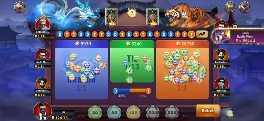 Royal X Casino Dragon Tiger table